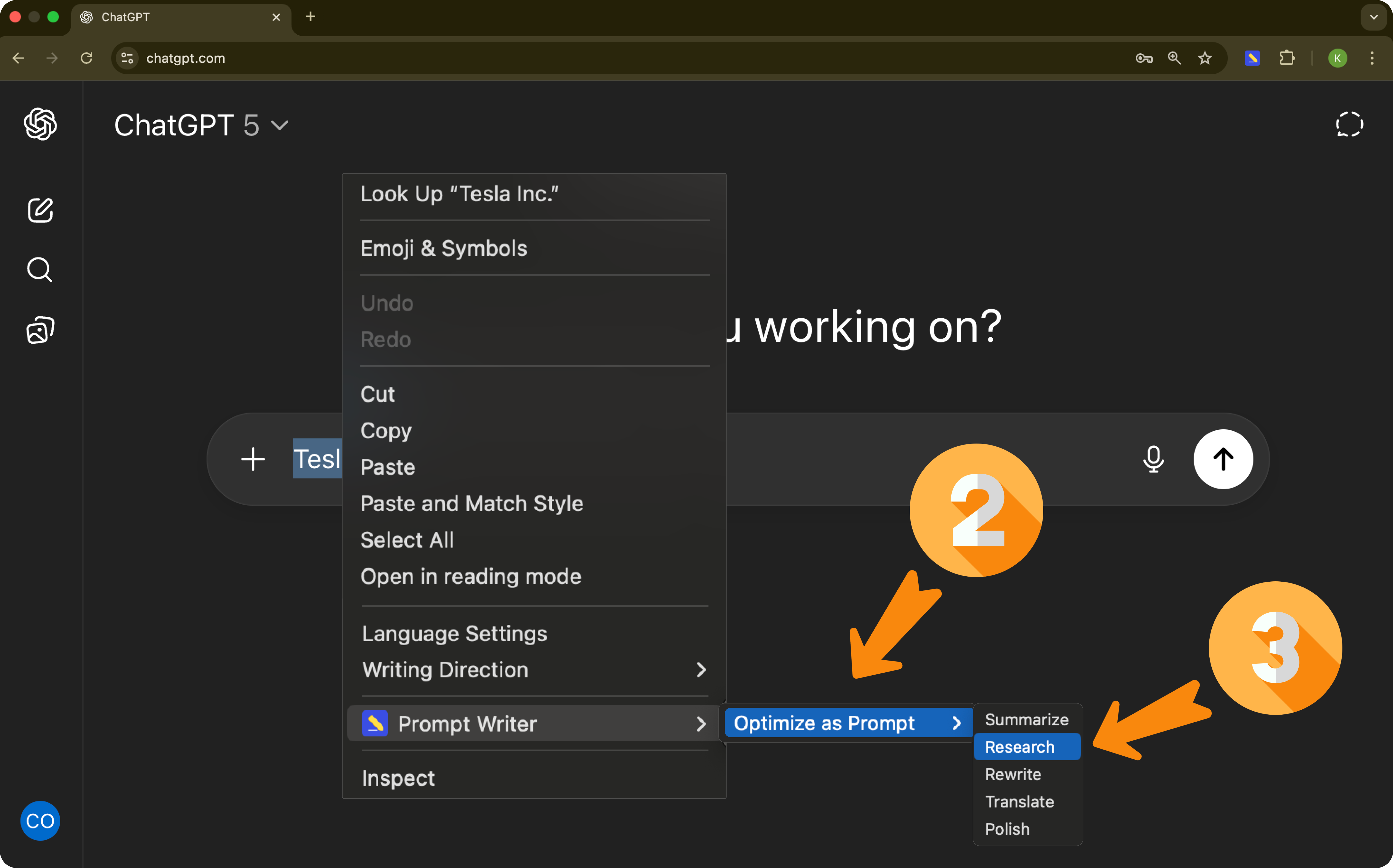 Screenshot: Optimize as Prompt